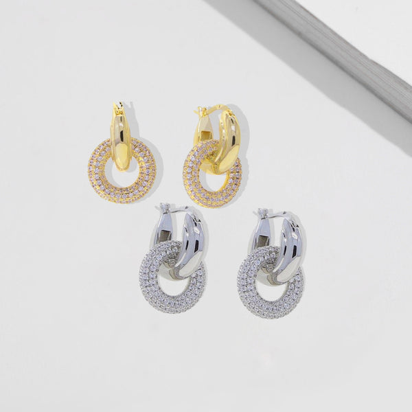 Geo Double Link Diamond Hoops - £129