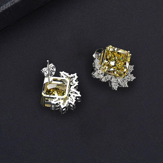 Giallo Diamond Cluster Earrings