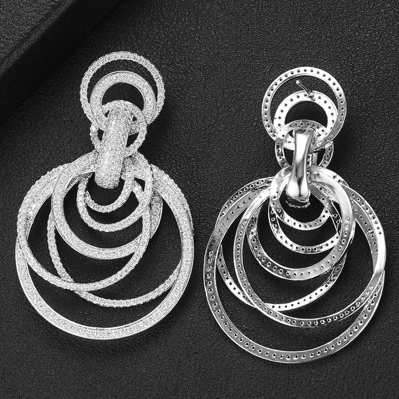Gleam Diamond Hoop Pendant Earrings - £216