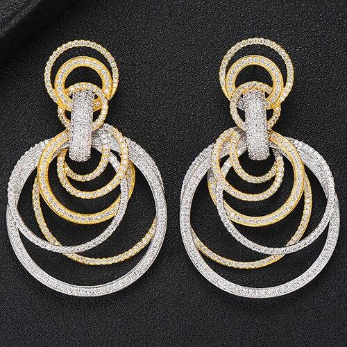 Gleam Diamond Hoop Pendant Earrings - £216