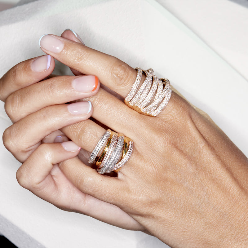Glow Layered Micro Pavé Ring - £236