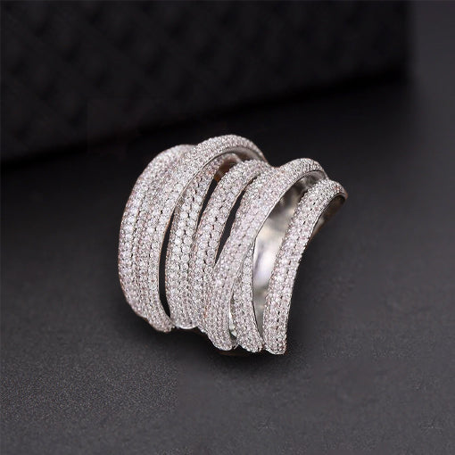 Glow Layered Micro Pavé Ring - £236