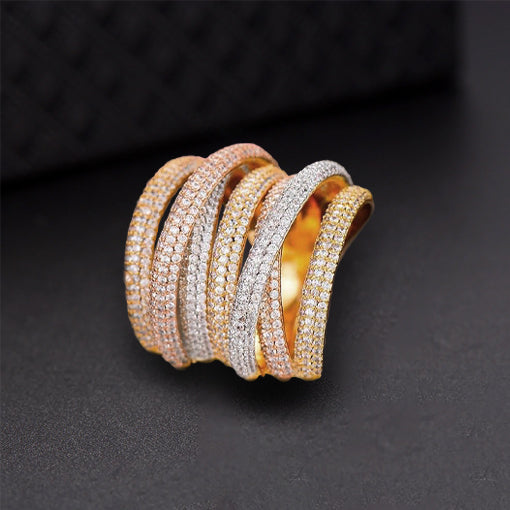 Glow Layered Micro Pavé Ring - £236