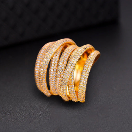 Glow Layered Micro Pavé Ring - £236