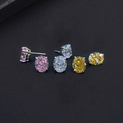 Lucca Oval Diamond Stud Earrings - £250