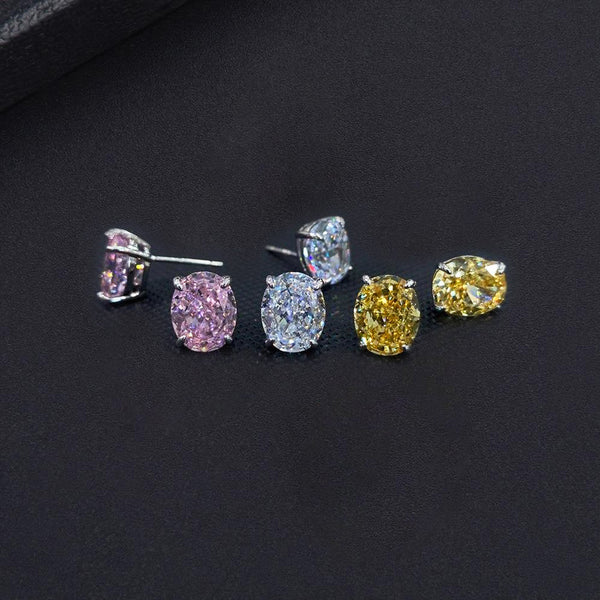 Lucca Oval Diamond Stud Earrings - £250