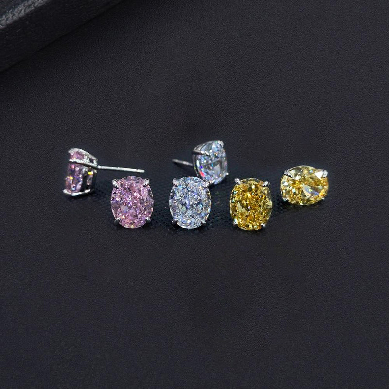 Lucca Oval Diamond Stud Earrings - £250