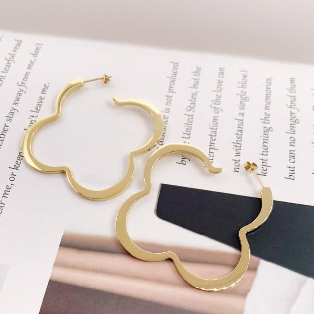 Lucky Clover Silhouette Hoop Earrings - £29