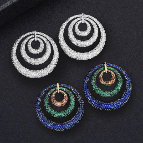 Luna Micro Pavé Triple Hoop Earrings - £289