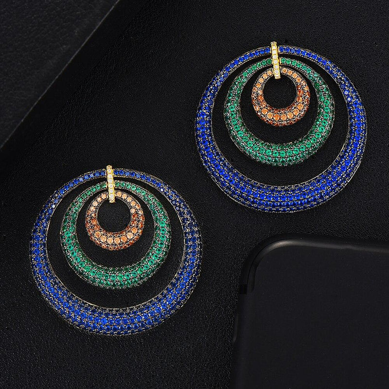 Luna Micro Pavé Triple Hoop Earrings - £289