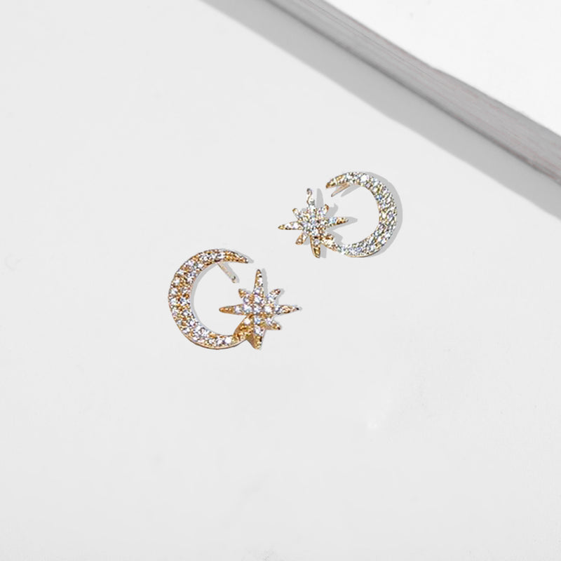 Luna Moon & Star Stud Earrings