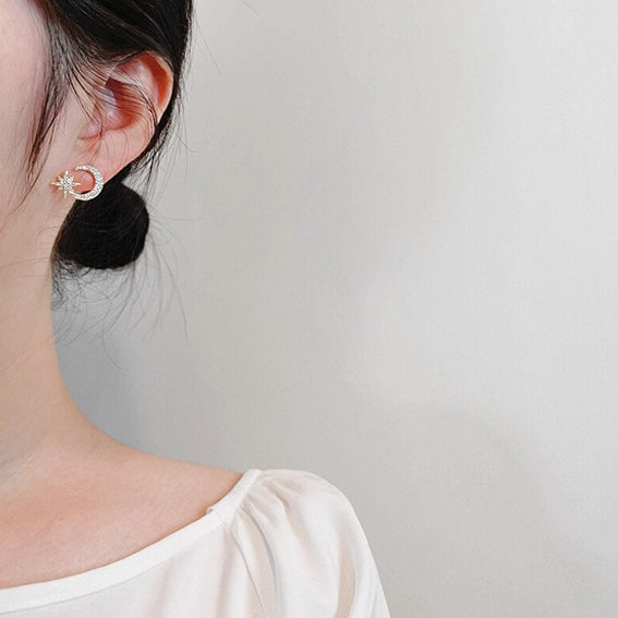 Luna Moon & Star Stud Earrings