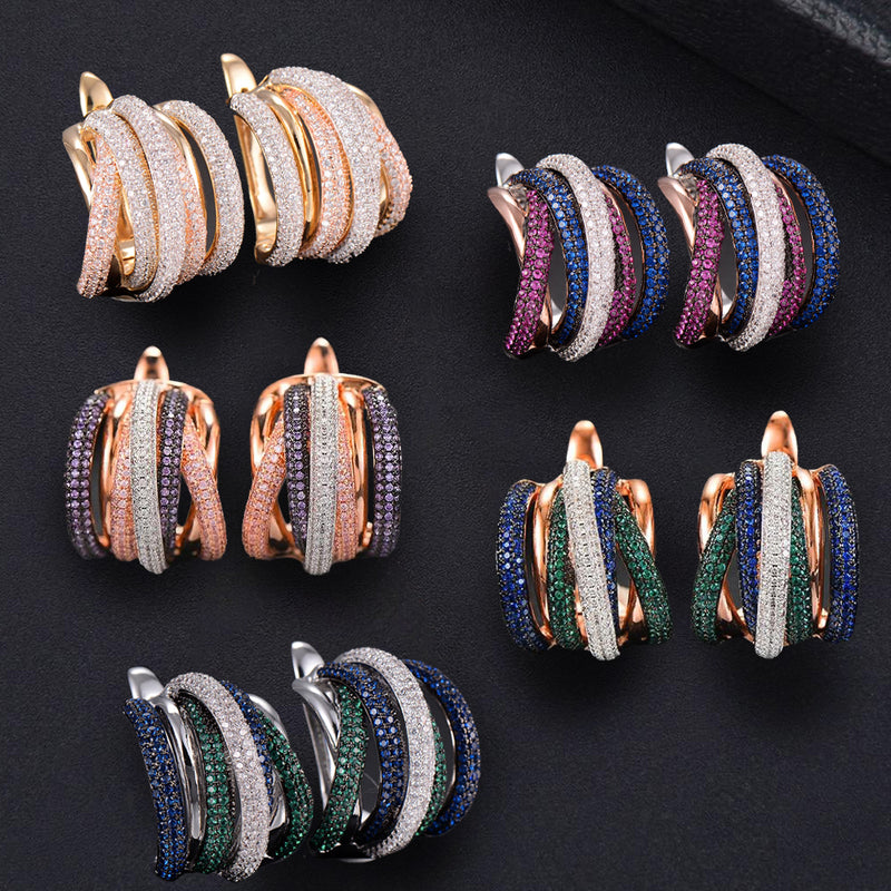 Milan Luxurious Diamond Stack Hoops - £429