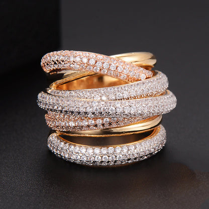 Milan Luxurious Diamond Stack Ring - £387