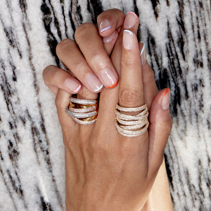 Milan Luxurious Diamond Stack Ring - £387