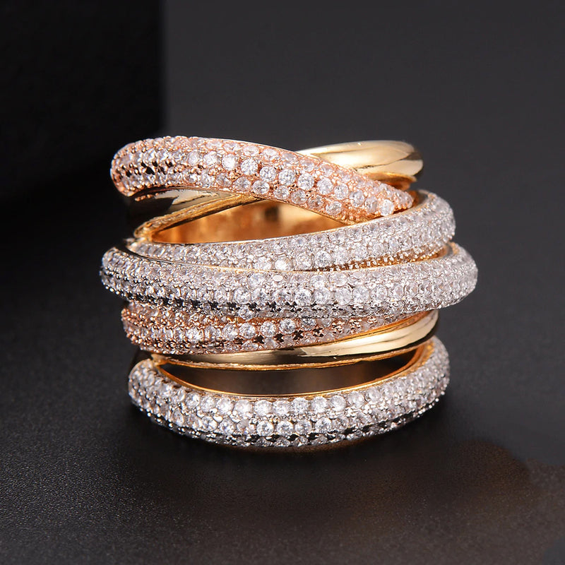 Milan Luxurious Diamond Stack Ring - £387
