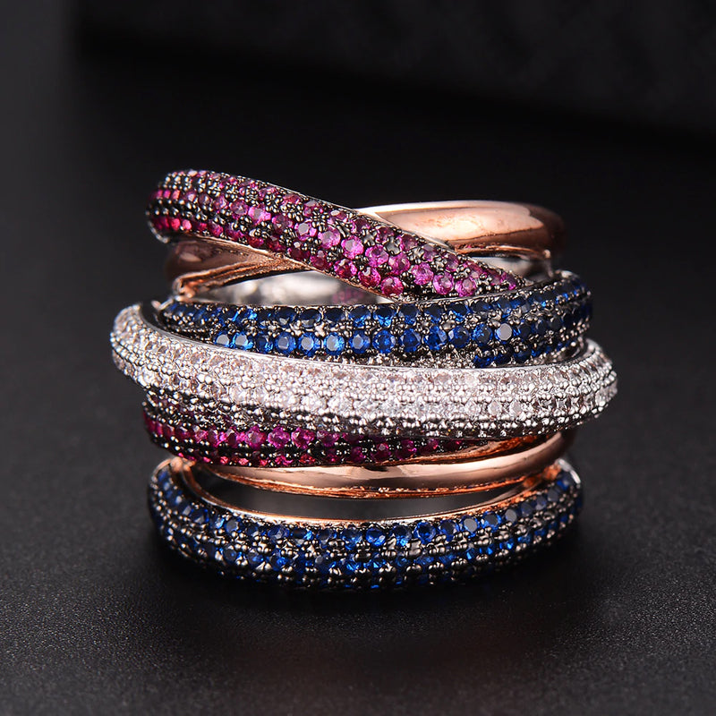 Milan Luxurious Diamond Stack Ring