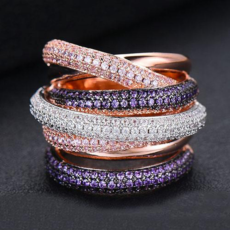 Milan Luxurious Diamond Stack Ring - £387