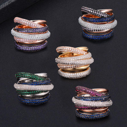 Milan Luxurious Diamond Stack Ring - £387
