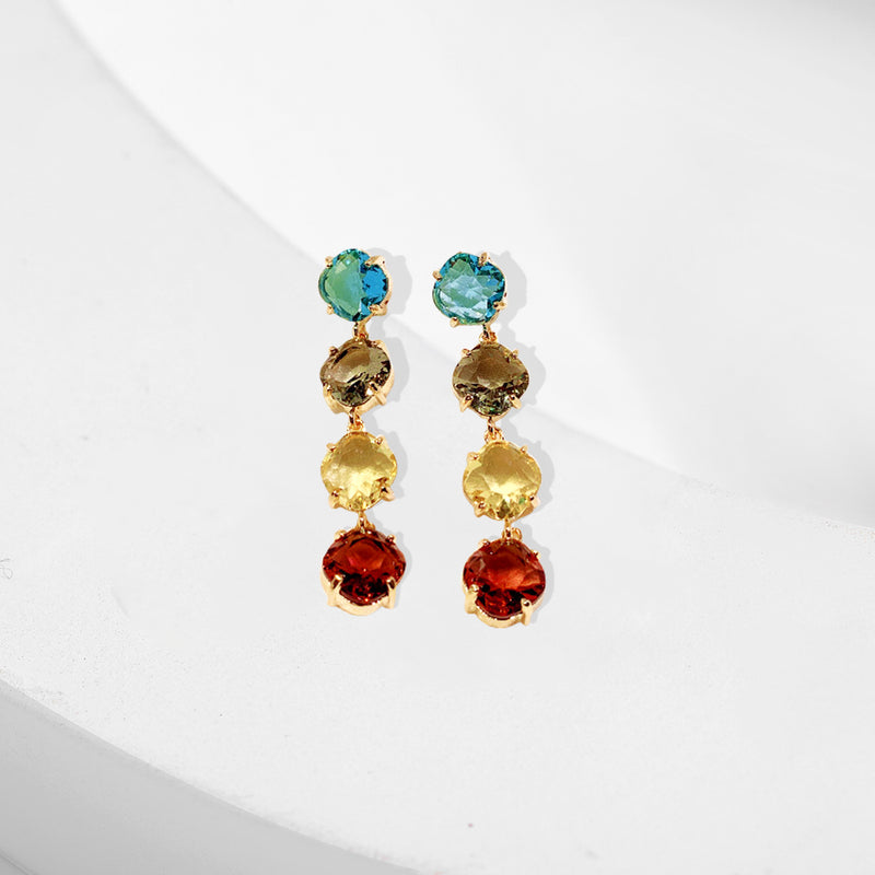 Naples Multi Drop Crystal Earrings - £59