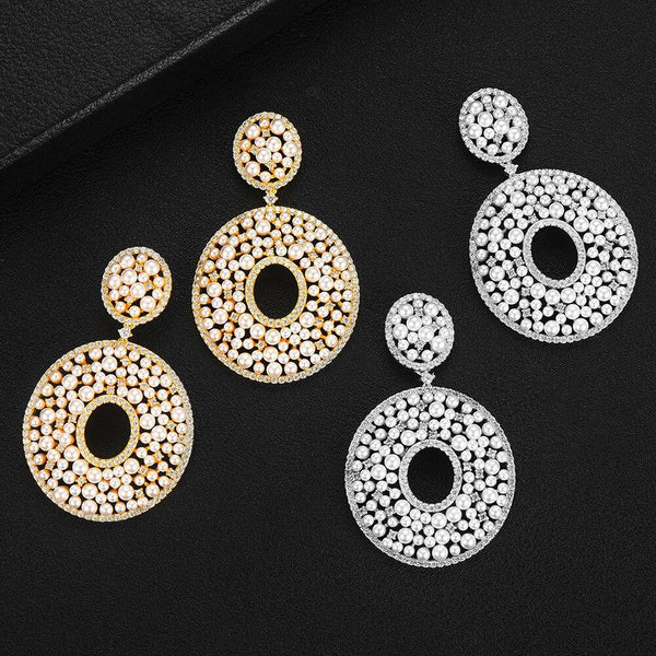 Perla Pearl Embellished Earrings - £259