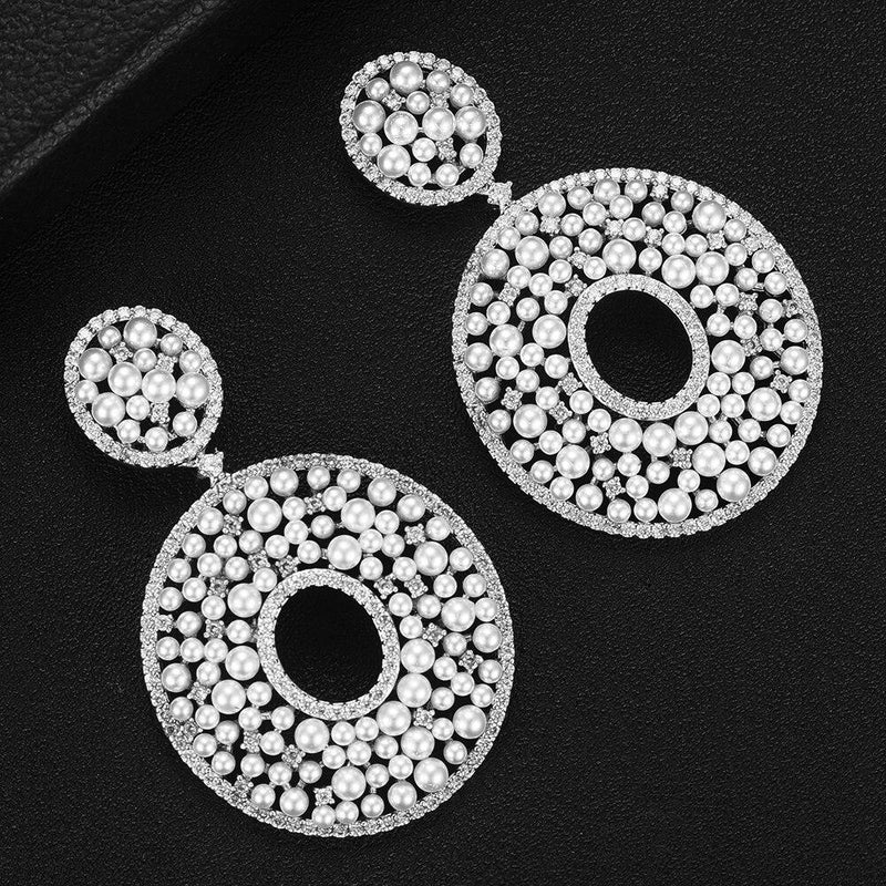 Perla Pearl Embellished Earrings - £259