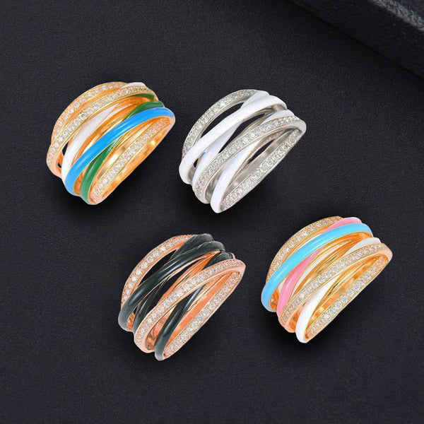 Prato Crossover Stack Rings - £137