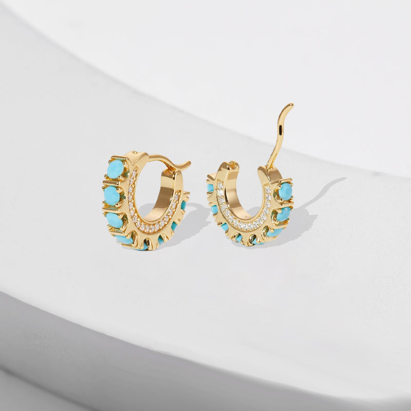 Spotlight Turquoise Mini Hoop Earrings - £69