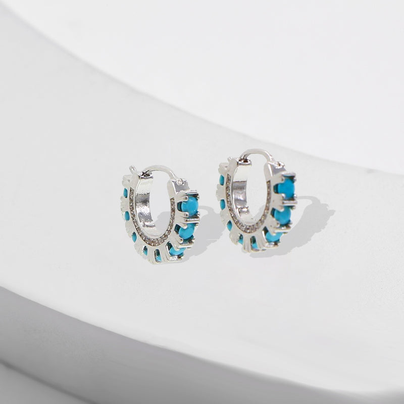 Spotlight Turquoise Mini Hoop Earrings