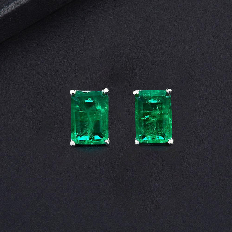 Taranto Green Diamond Stud Earrings