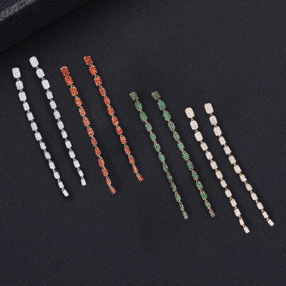 Tassel Diamond Drop Earrrings