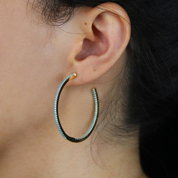 Turchese Trimmed Hoop Earrings