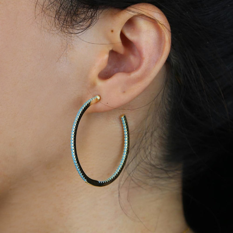Turchese Trimmed Hoop Earrings