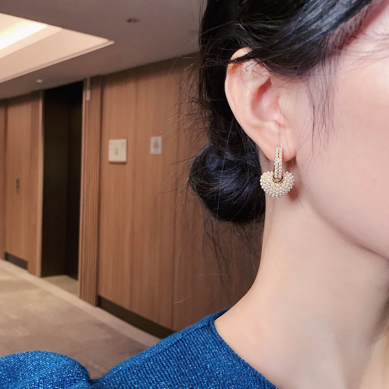 Precious Pearl Pendant Earrings