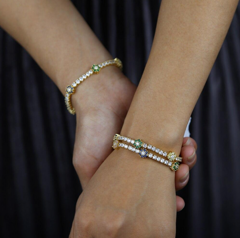 Daisy Charm Tennis Bracelet