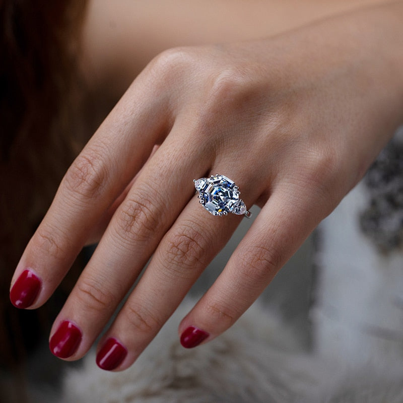 12 CARAT YELLOW DIAMOND ASSCHER CUT RING "OTTAGONO"